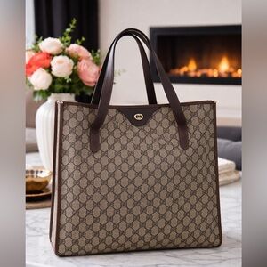 Gucci Brown Monogram Tote Bag